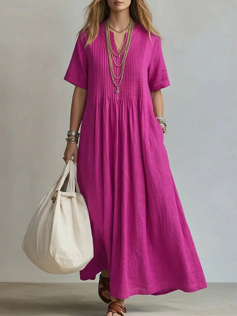 MOREAU LYON | ROBE LONGUE PLISSÉE LÂCHE POUR FEMMES