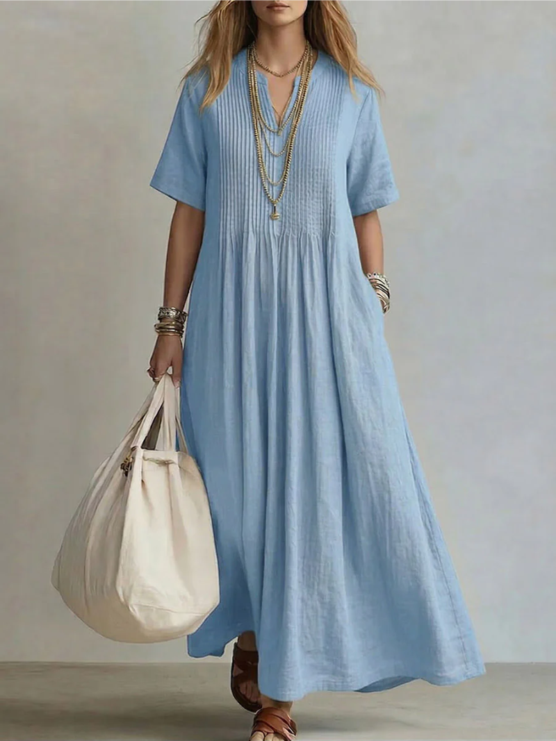 MOREAU LYON | ROBE LONGUE PLISSÉE LÂCHE POUR FEMMES