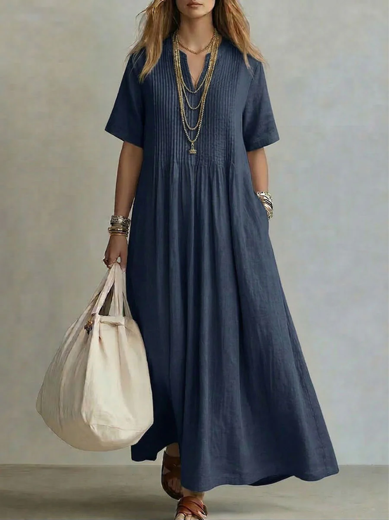 MOREAU LYON | ROBE LONGUE PLISSÉE LÂCHE POUR FEMMES
