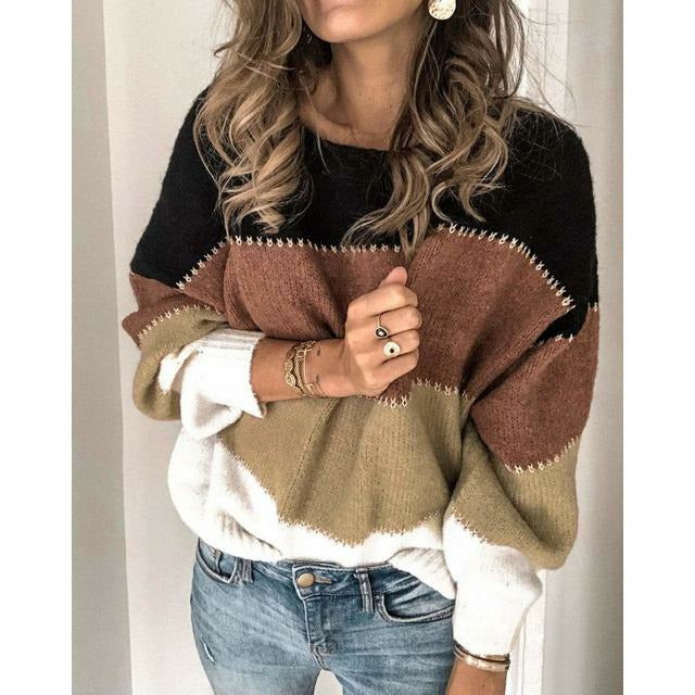 MOREAU LYON | PULL PATCHWORK RAYÉ POUR FEMMES