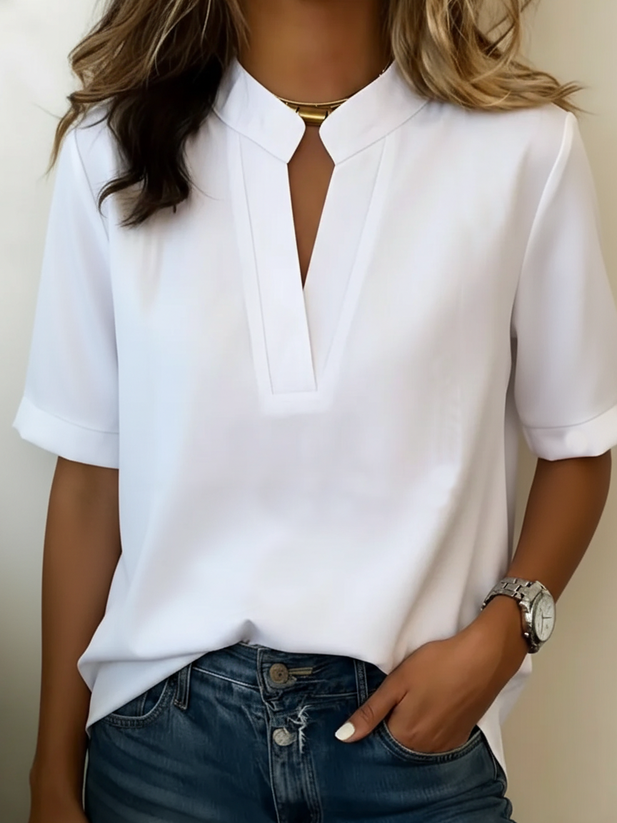 MOREAU LYON | BLOUSE EN CRÊPE AVEC COL RAFFINÉ POUR FEMMES