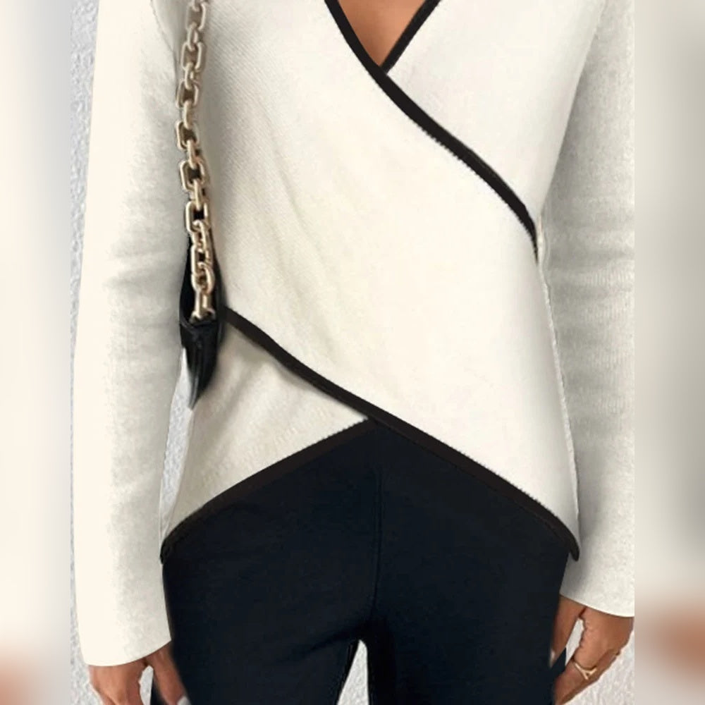 MOREAU LYON | PULL AJUSTÉ À COL EN V POUR FEMMES