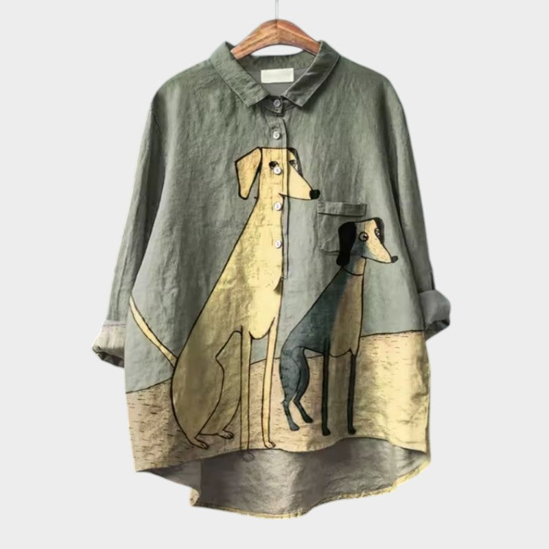 MOREAU LYON | BLOUSE MOTIFS CHIENS POUR FEMMES
