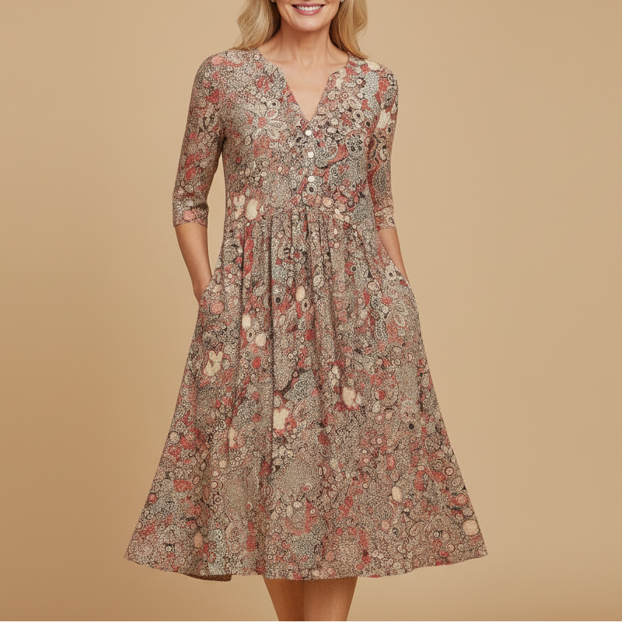 MOREAU LYON | ROBE MIDI À COL EN V POUR FEMME