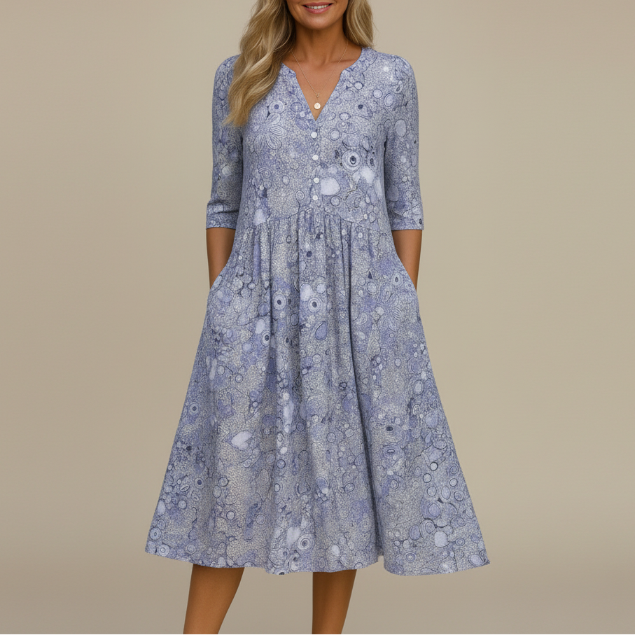 MOREAU LYON | ROBE MIDI À COL EN V POUR FEMME