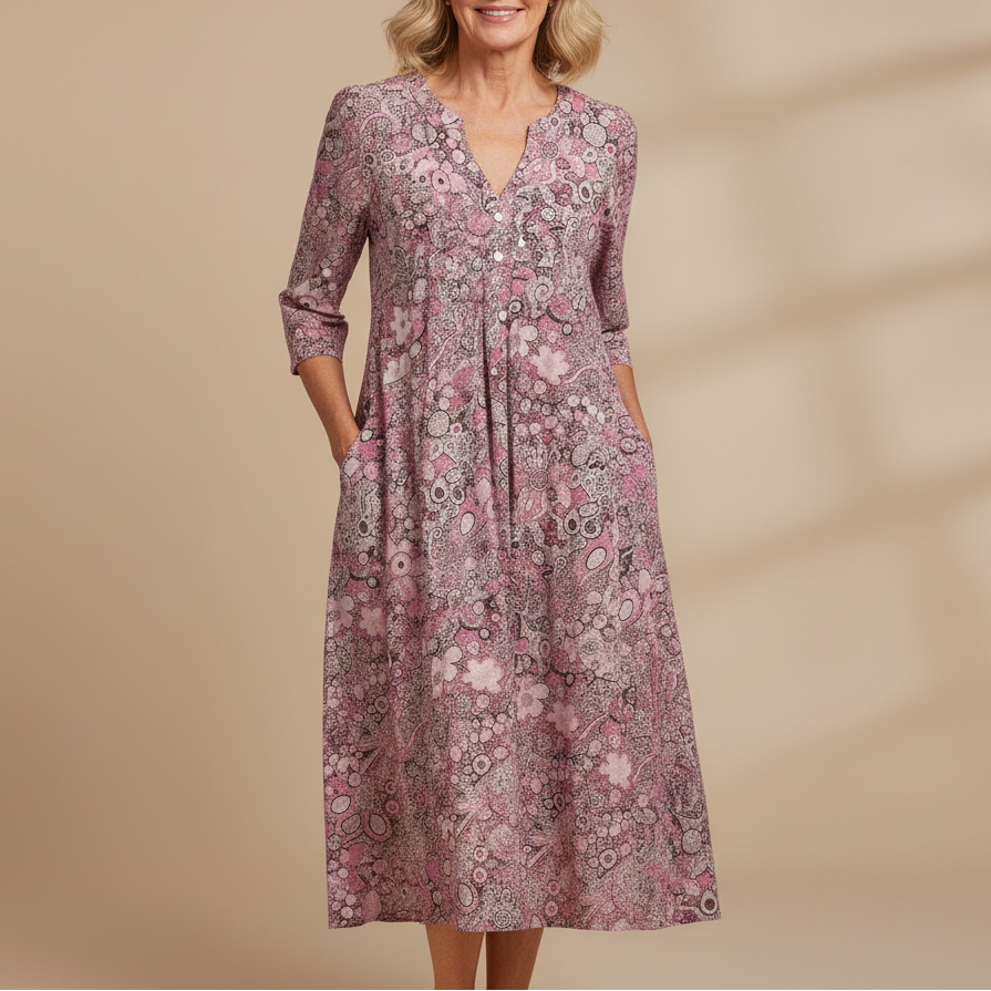 MOREAU LYON | ROBE MIDI À COL EN V POUR FEMME