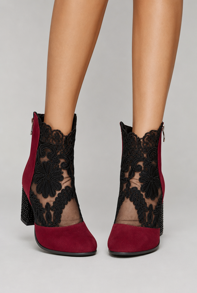 MOREAU LYON | BOTTINES EN DENTELLE FLORALE POUR FEMMES