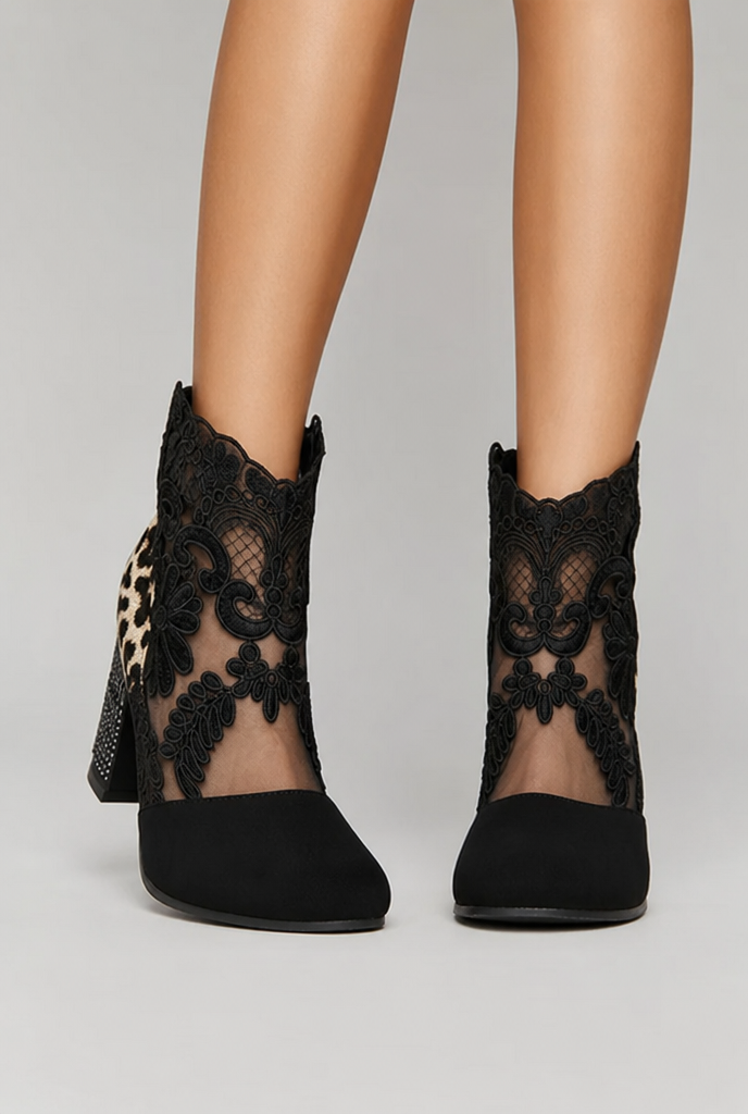 MOREAU LYON | BOTTINES EN DENTELLE FLORALE POUR FEMMES