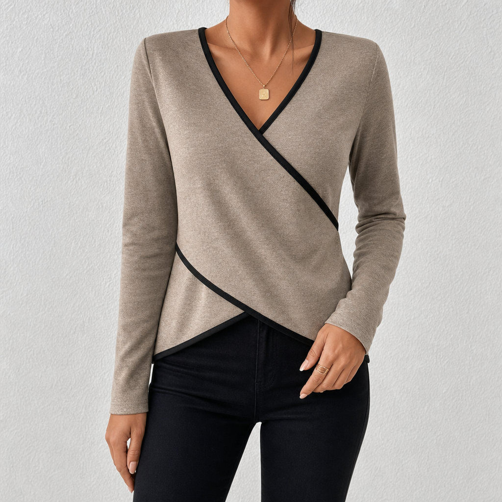 MOREAU LYON | PULL AJUSTÉ À COL EN V POUR FEMMES