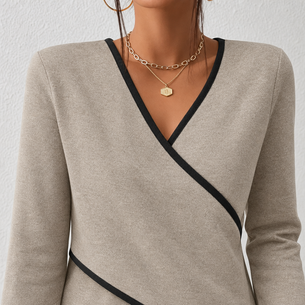 MOREAU LYON | PULL AJUSTÉ À COL EN V POUR FEMMES