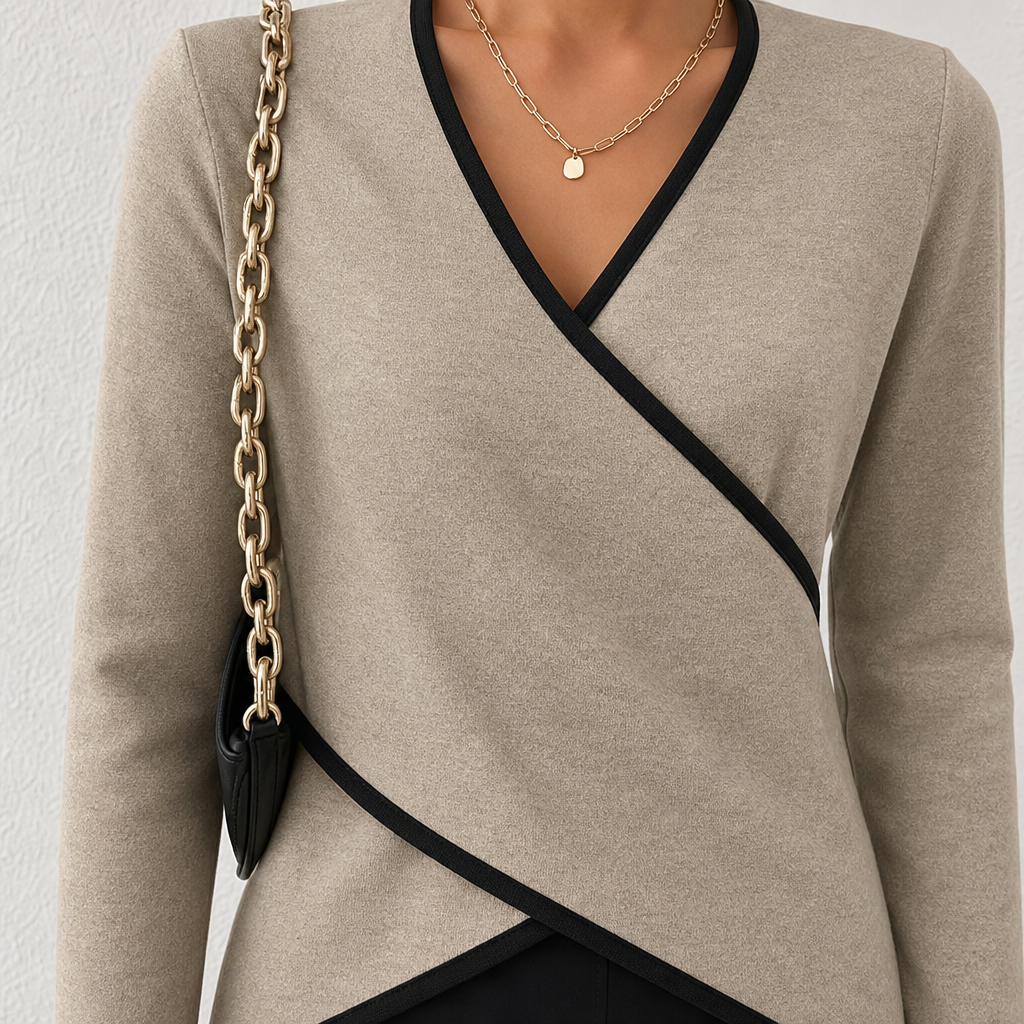 MOREAU LYON | PULL AJUSTÉ À COL EN V POUR FEMMES