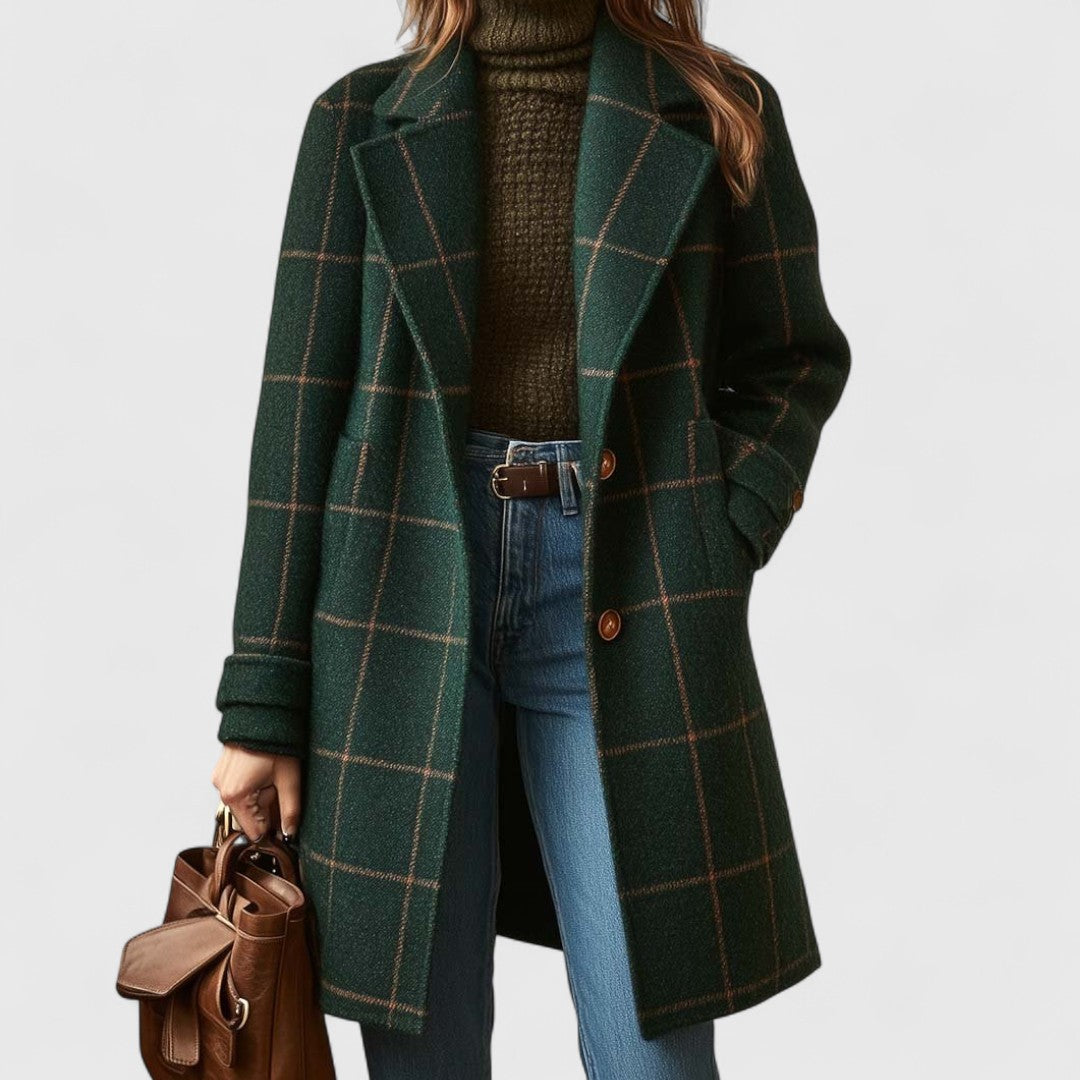 MOREAU LYON | MANTEAU À CARREAUX À COUPE DROITE POUR FEMMES