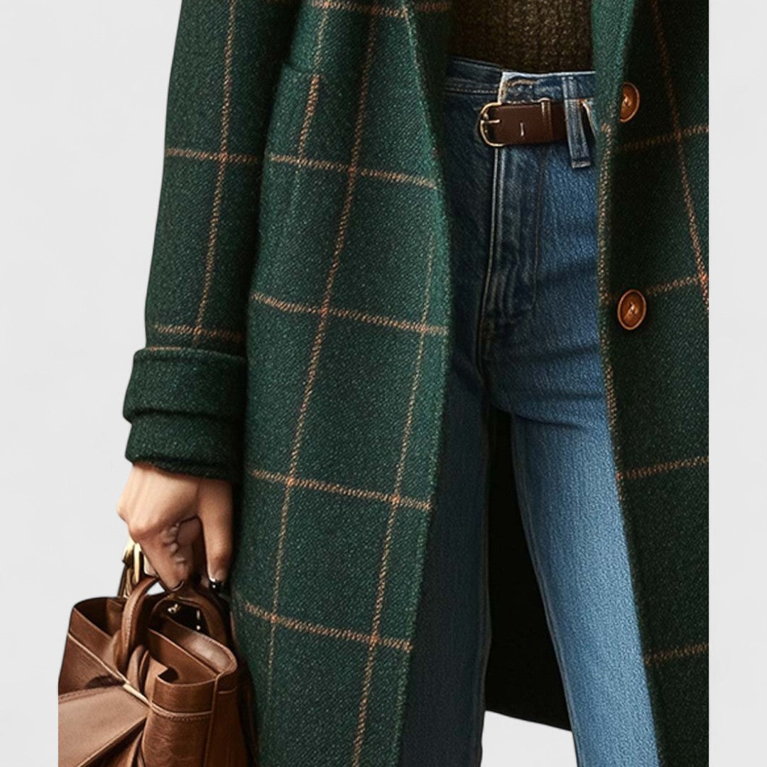 MOREAU LYON | MANTEAU À CARREAUX À COUPE DROITE POUR FEMMES