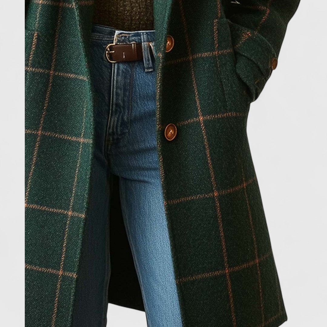 MOREAU LYON | MANTEAU À CARREAUX À COUPE DROITE POUR FEMMES