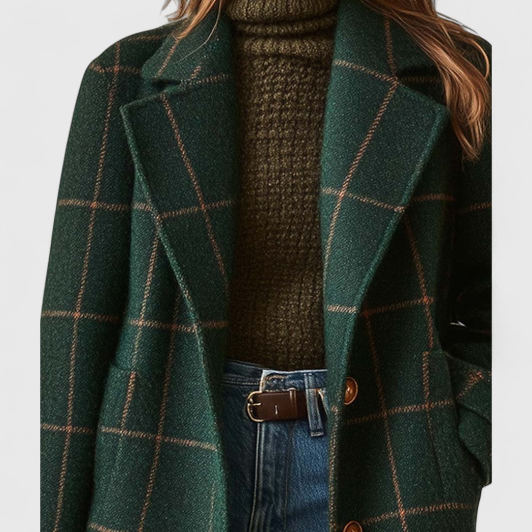 MOREAU LYON | MANTEAU À CARREAUX À COUPE DROITE POUR FEMMES