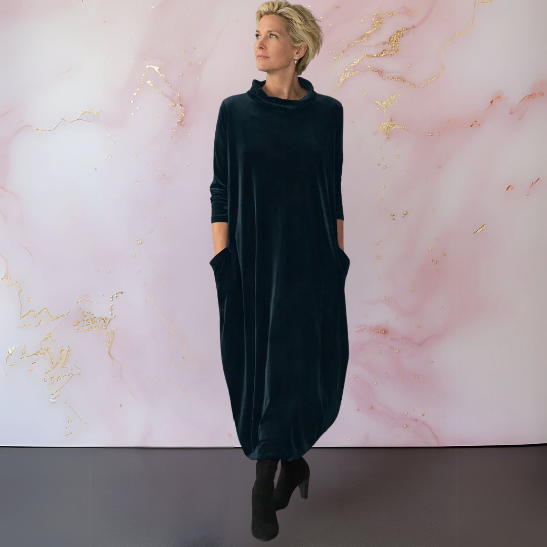 MOREAU LYON | ROBE MAXI EN VELOURS DRAPÉE POUR FEMMES