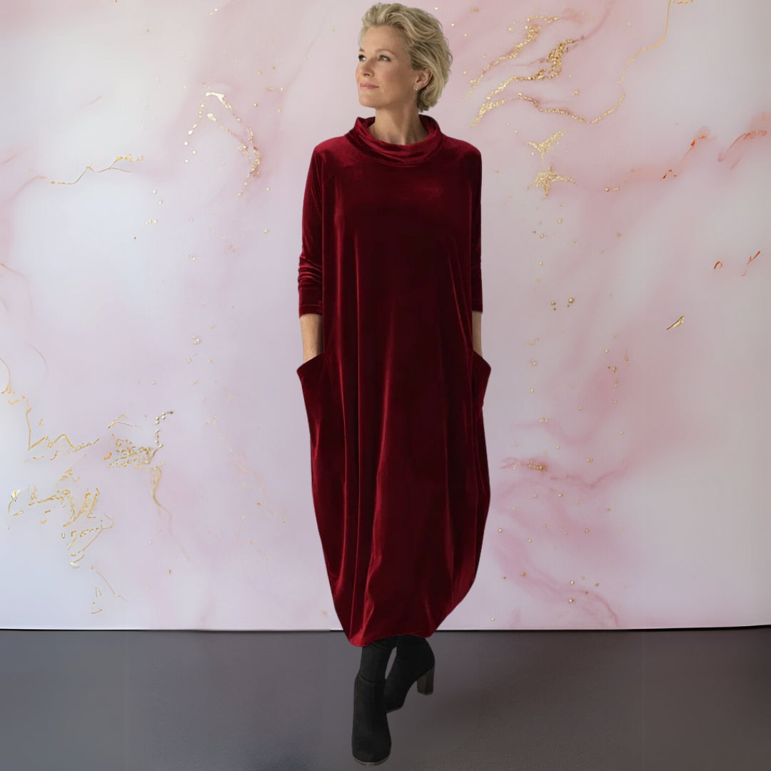 MOREAU LYON | ROBE MAXI EN VELOURS DRAPÉE POUR FEMMES