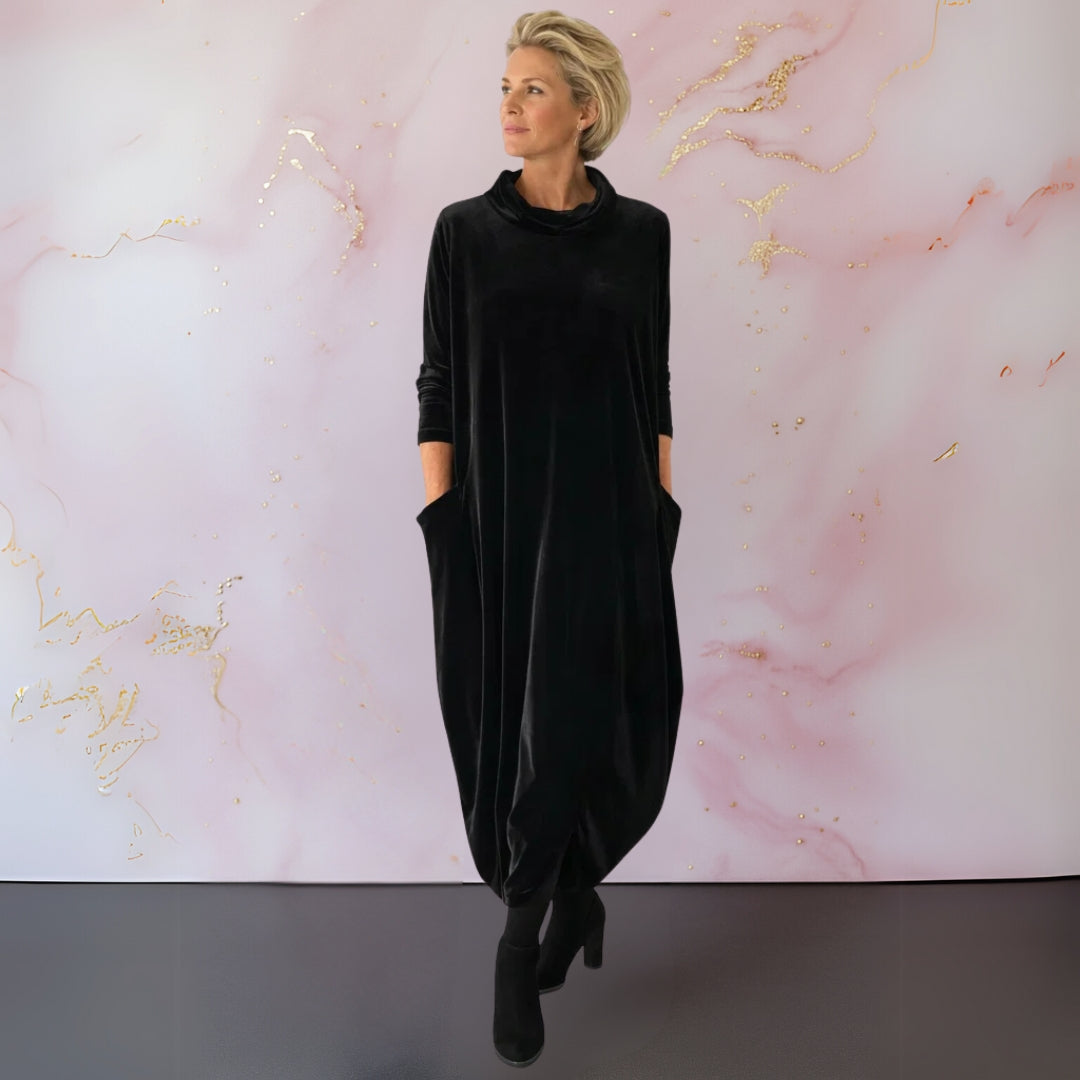 MOREAU LYON | ROBE MAXI EN VELOURS DRAPÉE POUR FEMMES