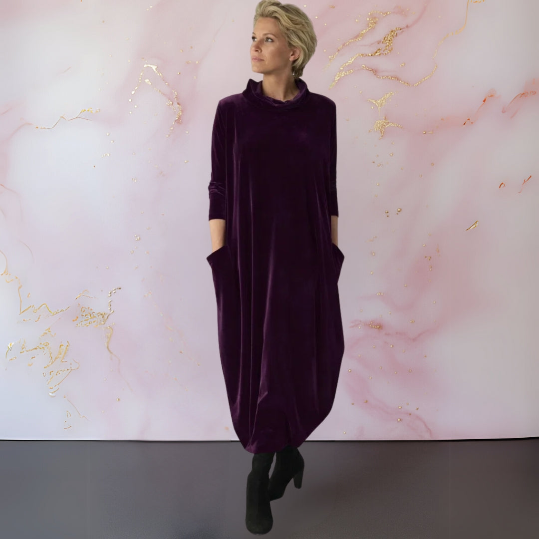 MOREAU LYON | ROBE MAXI EN VELOURS DRAPÉE POUR FEMMES
