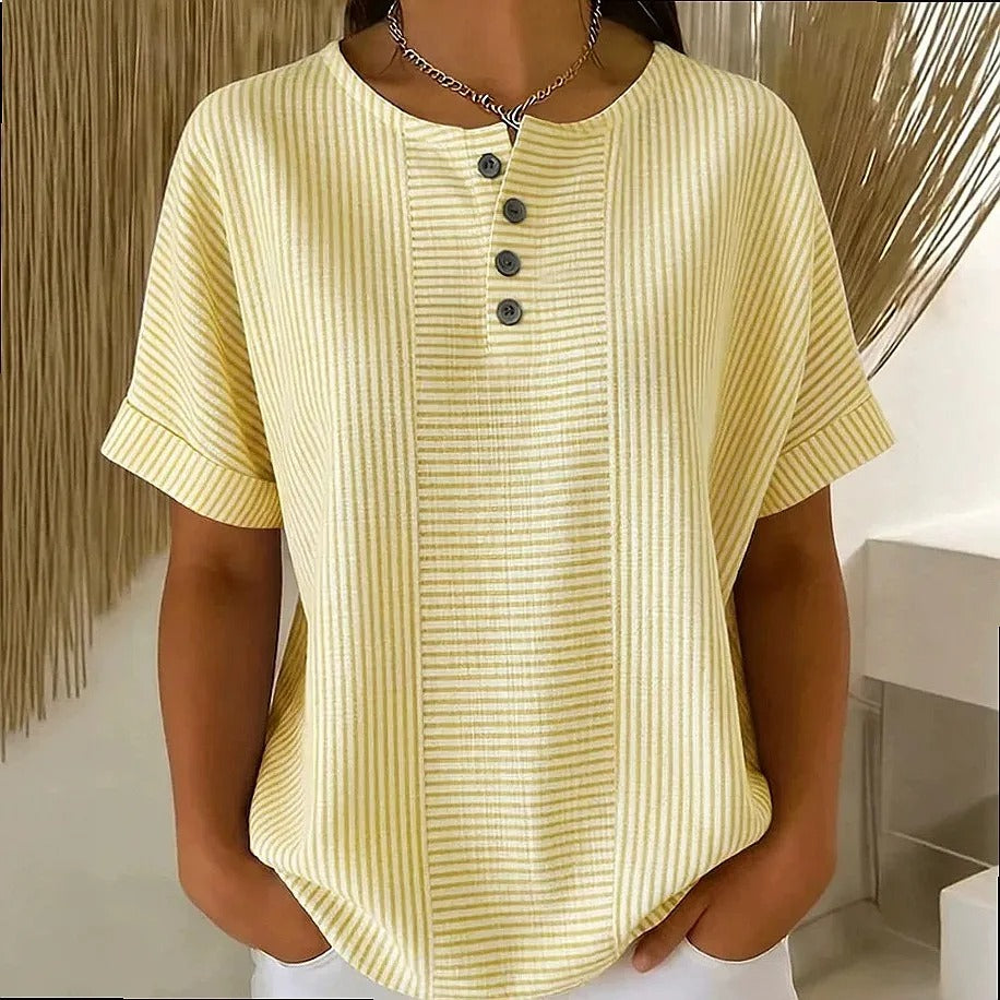 MOREAU LYON | BLOUSE À BOUTONS RAYÉE POUR FEMMES