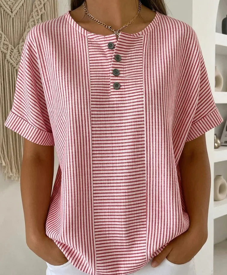 MOREAU LYON | BLOUSE À BOUTONS RAYÉE POUR FEMMES