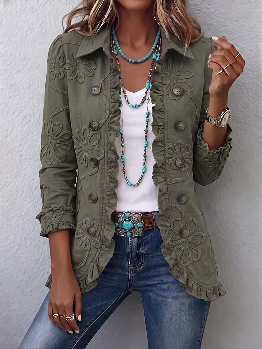 MOREAU LYON | VESTE BRODÉE À VOLANTS POUR FEMMES