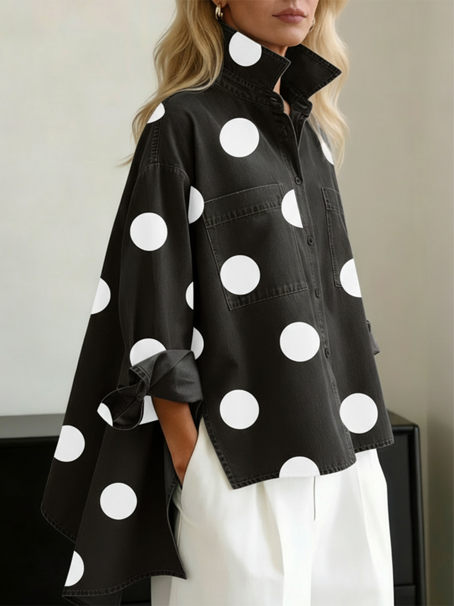 MOREAU LYON | CHEMISE OVERSIZE À POIS POUR FEMMES