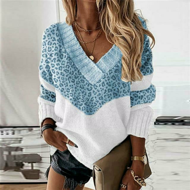 MOREAU LYON | PULL PATCHWORK IMPRIMÉ LÉOPARD POUR FEMMES