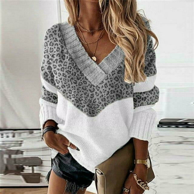 MOREAU LYON | PULL PATCHWORK IMPRIMÉ LÉOPARD POUR FEMMES