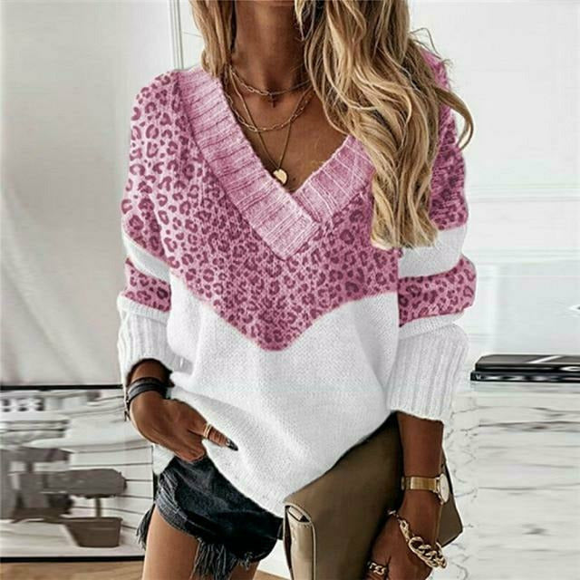 MOREAU LYON | PULL PATCHWORK IMPRIMÉ LÉOPARD POUR FEMMES
