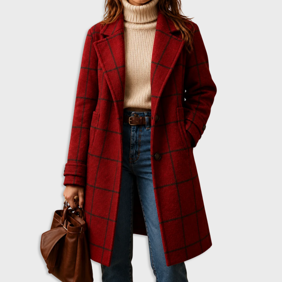 MOREAU LYON | MANTEAU À CARREAUX À COUPE DROITE POUR FEMMES