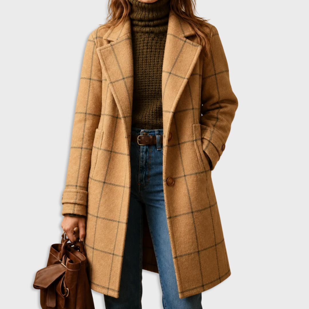 MOREAU LYON | MANTEAU À CARREAUX À COUPE DROITE POUR FEMMES