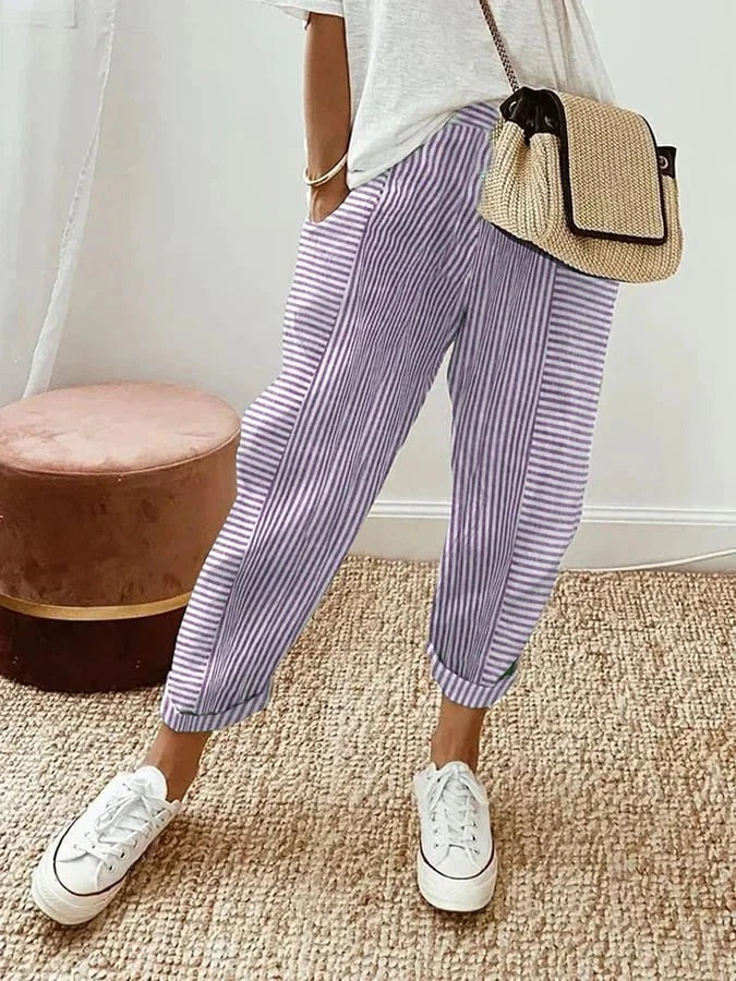 MOREAU LYON | PANTALONS RAYÉS STYLÉS POUR FEMMES