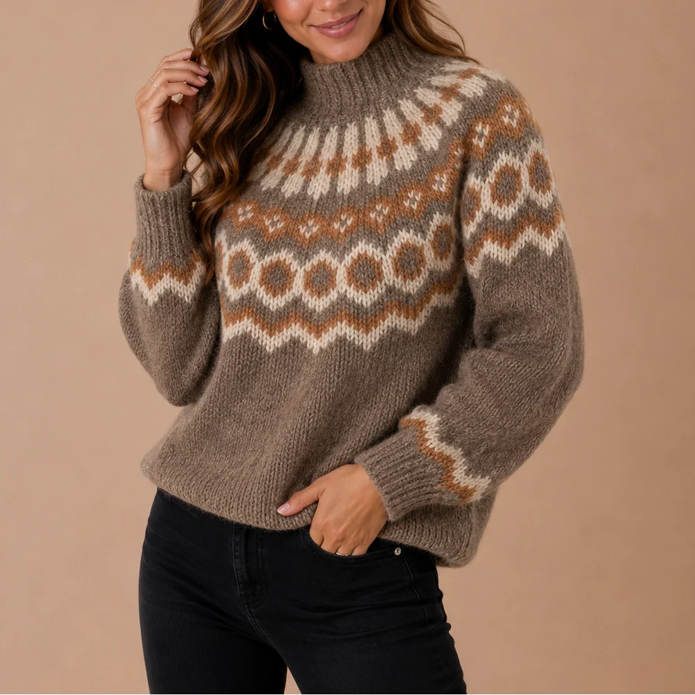 MOREAU LYON | PULL COL ROLLÉ RIBBÉ POUR FEMMES