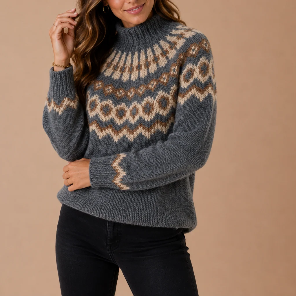 MOREAU LYON | PULL COL ROLLÉ RIBBÉ POUR FEMMES