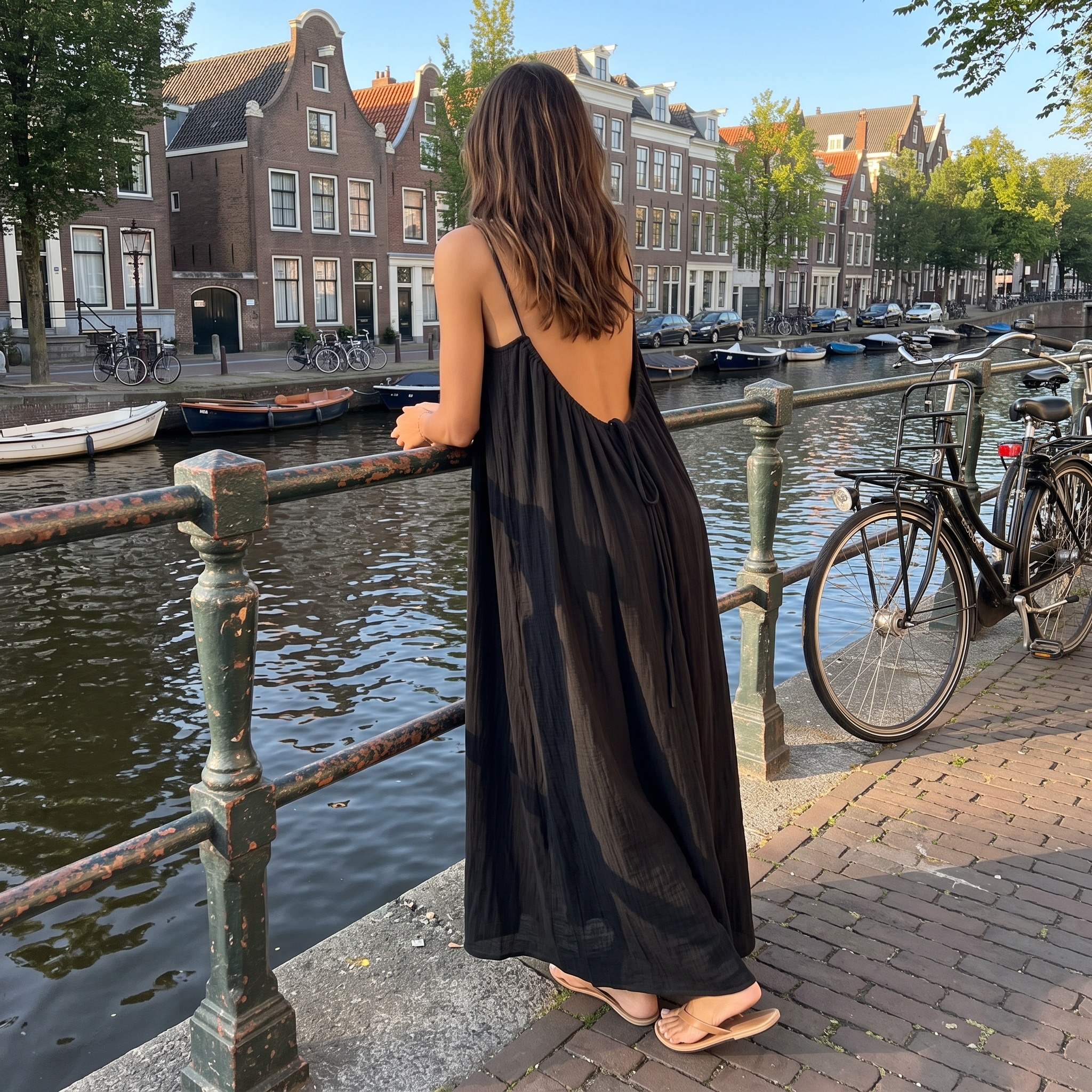 MOREAU LYON | ROBE MAXI À DOS DÉCOUVERTE POUR FEMMES