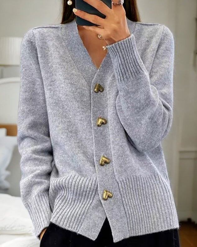 MOREAU LYON | GILET À BOUTON EN FORME DE CŒUR POUR FEMMES