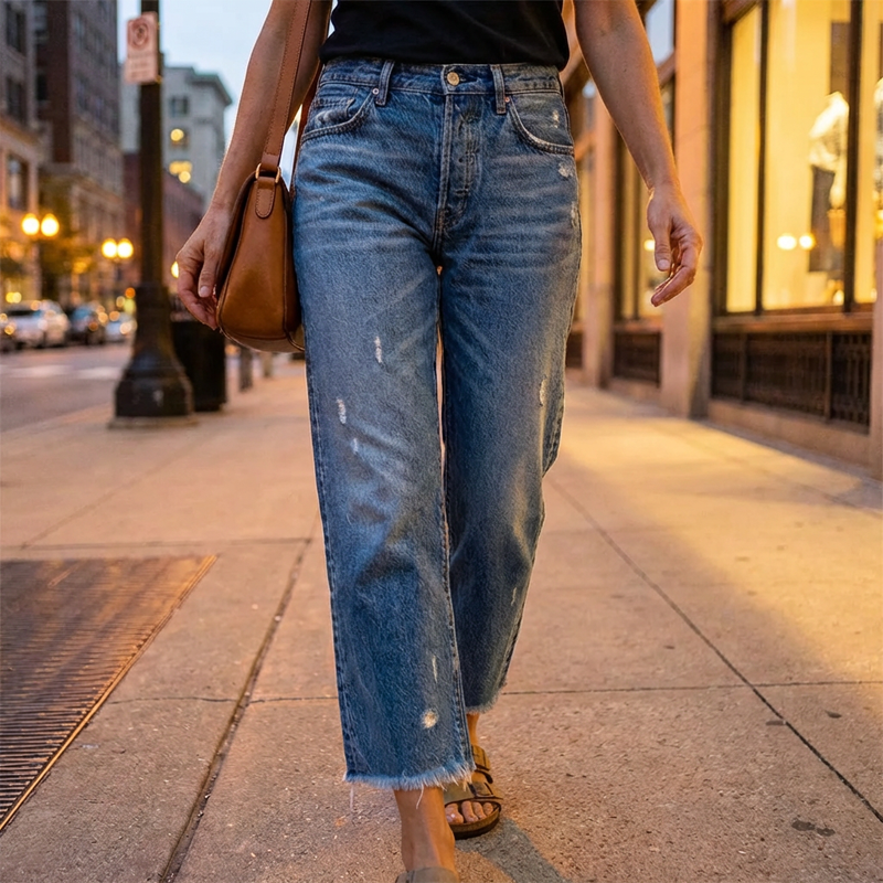 MOREAU LYON | JEANS À JAMBES DROITES POUR FEMMES