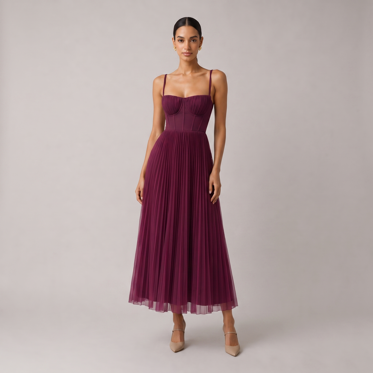 MOREAU LYON | ROBE MIDI À CORSET STRUCTURÉE POUR FEMMES