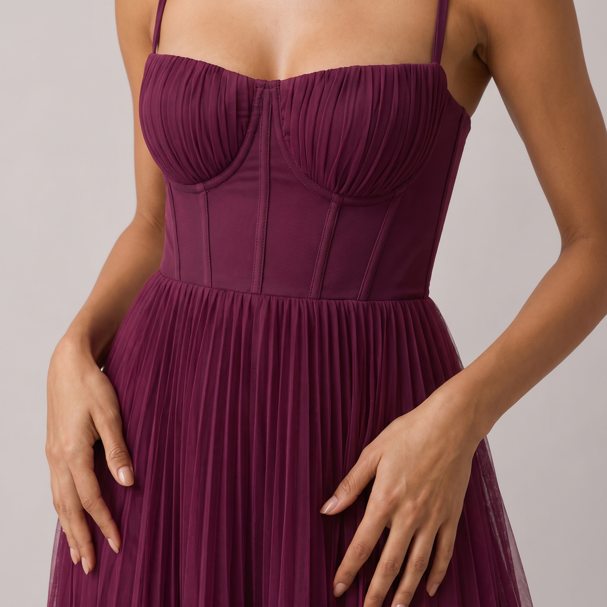 MOREAU LYON | ROBE MIDI À CORSET STRUCTURÉE POUR FEMMES