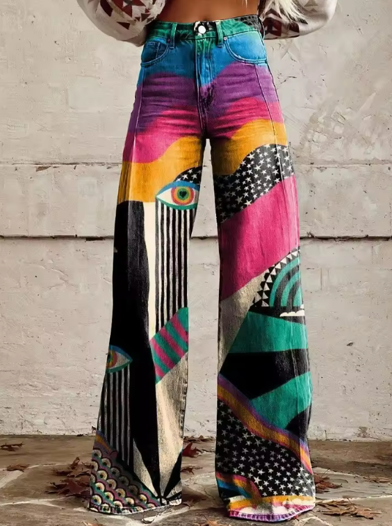 MOREAU LYON | PANTALON ÉVASÉ GRAPHIQUE POUR FEMMES