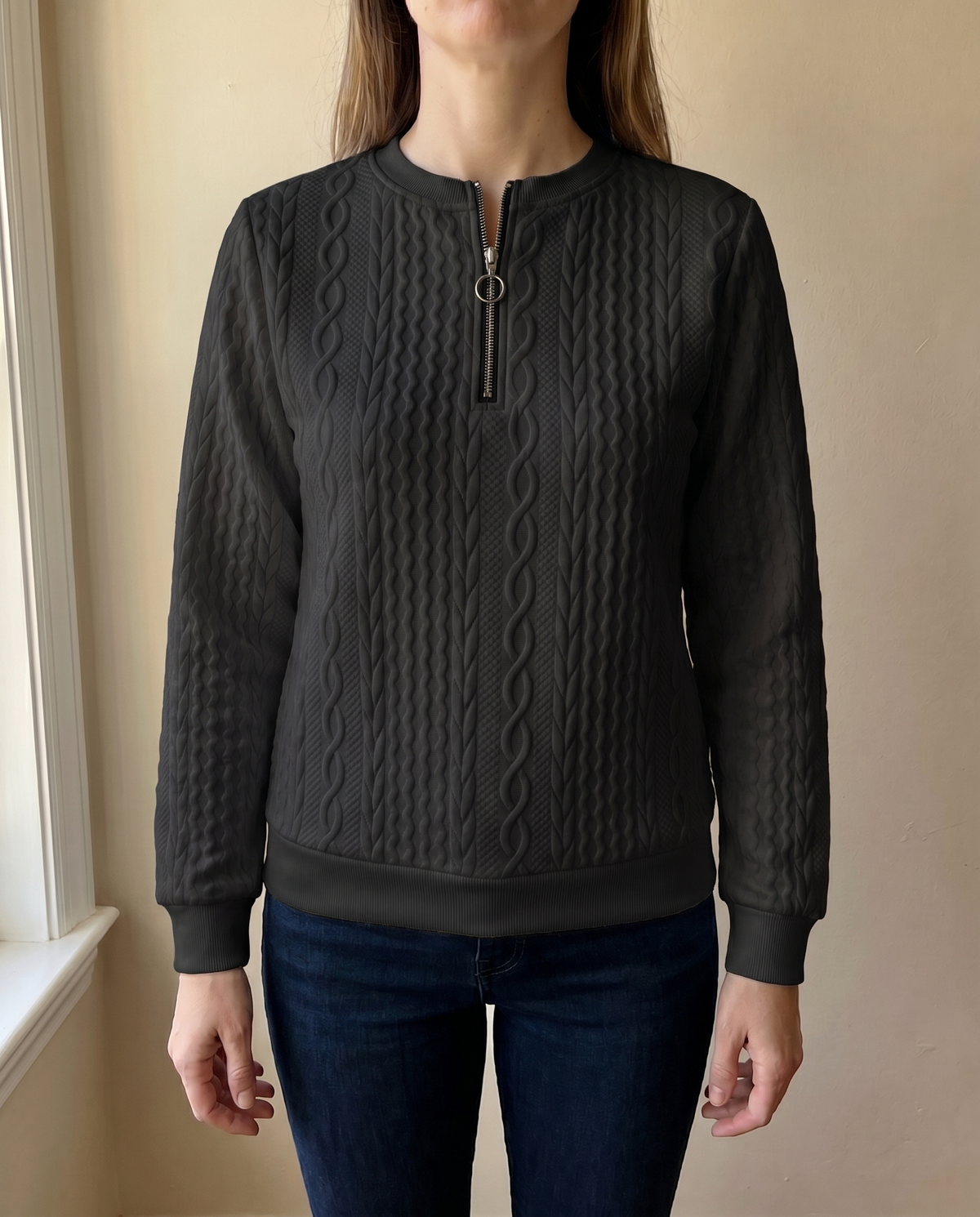 MOREAU LYON | SWEAT TEXTURÉ ZIPPÉ POUR FEMMES