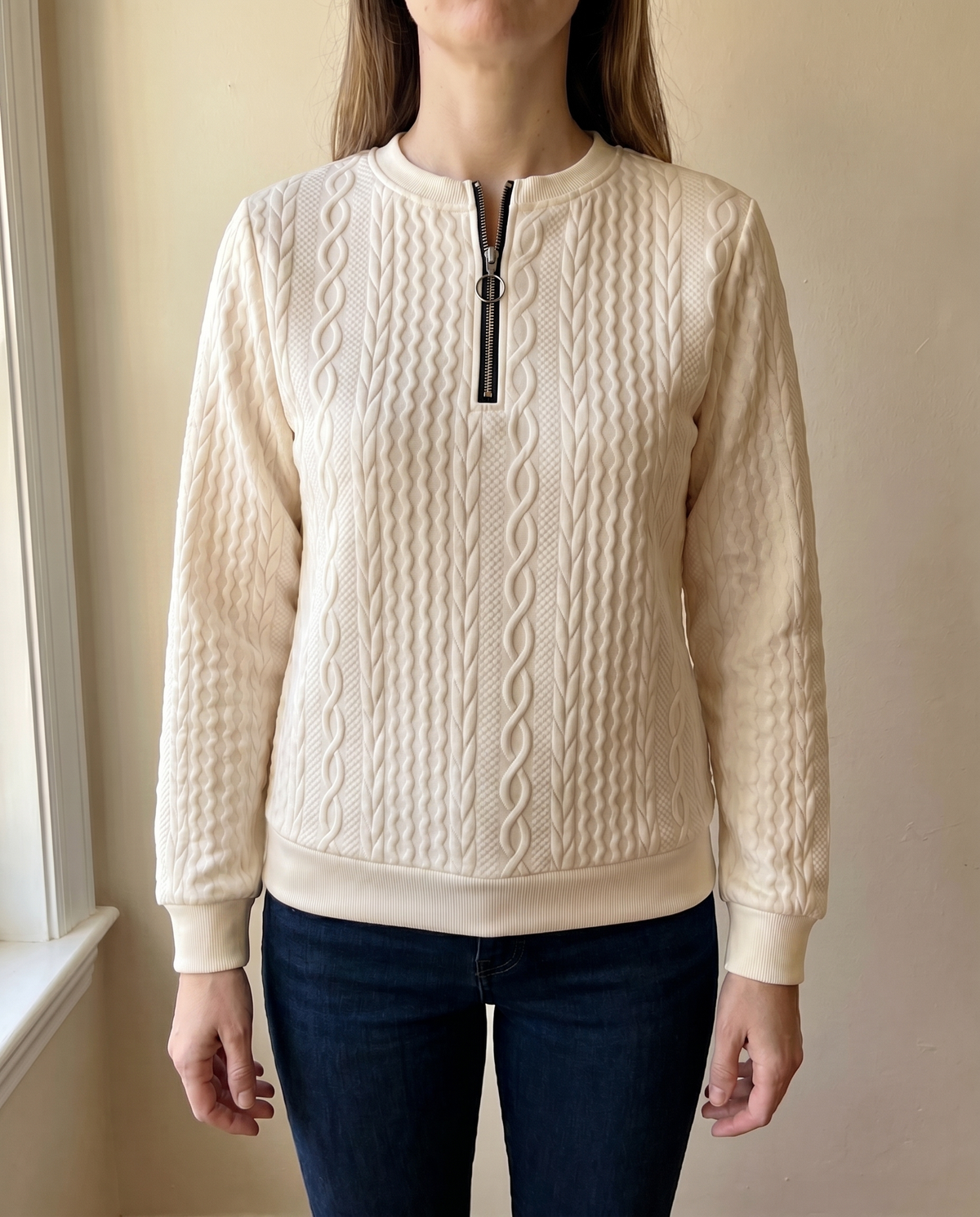 MOREAU LYON | SWEAT TEXTURÉ ZIPPÉ POUR FEMMES